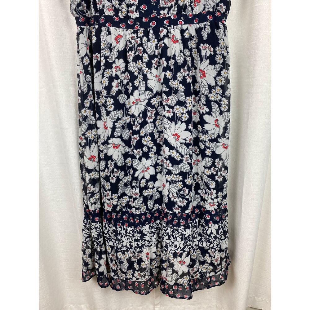 Lane Bryant Navy Blue Floral Chiffon Maxi Dress Sz.22W NWT - Picture 6 of 16